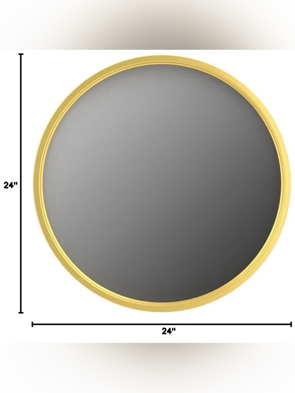 Round Wall Mirror with Gold Frame - 24"